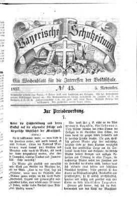 Bayerische Schulzeitung Donnerstag 5. November 1857