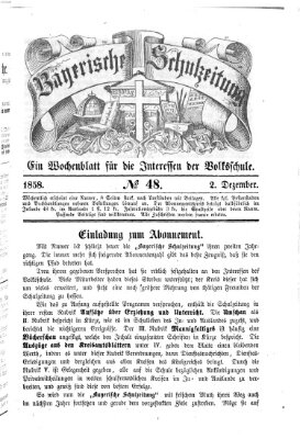 Bayerische Schulzeitung Donnerstag 2. Dezember 1858