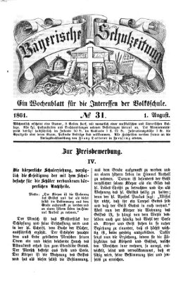 Bayerische Schulzeitung Donnerstag 1. August 1861