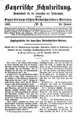 Bayerische Schulzeitung Donnerstag 30. Januar 1862