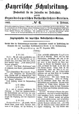Bayerische Schulzeitung Donnerstag 6. Februar 1862