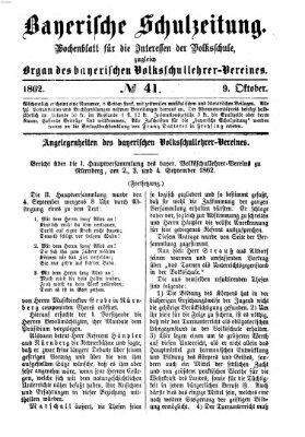 Bayerische Schulzeitung Donnerstag 9. Oktober 1862