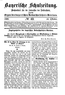 Bayerische Schulzeitung Donnerstag 16. Oktober 1862