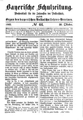 Bayerische Schulzeitung Donnerstag 30. Oktober 1862
