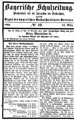 Bayerische Schulzeitung Samstag 12. März 1864