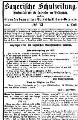 Bayerische Schulzeitung Freitag 1. April 1864