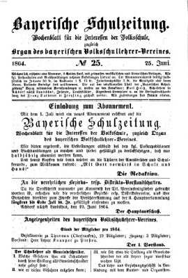 Bayerische Schulzeitung Samstag 25. Juni 1864