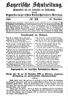 Bayerische Schulzeitung Samstag 31. Dezember 1864