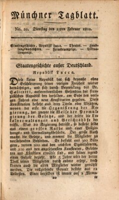 Münchener Tagblatt Dienstag 23. Februar 1802