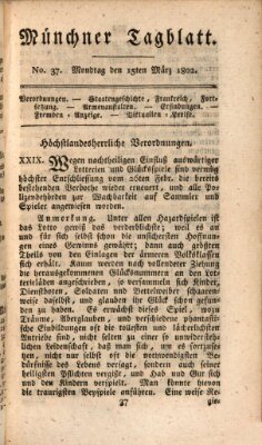 Münchener Tagblatt Montag 15. März 1802