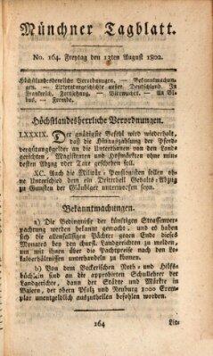 Münchener Tagblatt Freitag 13. August 1802