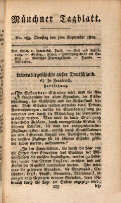 Münchener Tagblatt Dienstag 7. September 1802