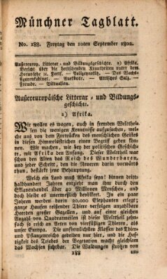 Münchener Tagblatt Freitag 10. September 1802