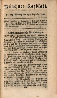Münchener Tagblatt Montag 27. Dezember 1802