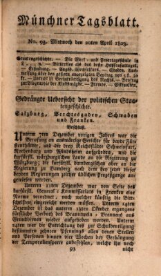 Münchener Tagblatt Mittwoch 20. April 1803