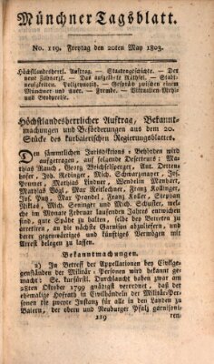 Münchener Tagblatt Freitag 20. Mai 1803