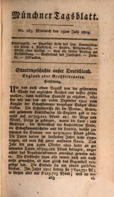 Münchener Tagblatt Mittwoch 13. Juli 1803