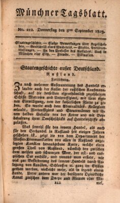 Münchener Tagblatt Donnerstag 8. September 1803