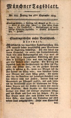 Münchener Tagblatt Freitag 16. September 1803