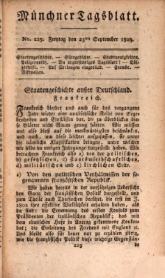 Münchener Tagblatt Freitag 23. September 1803