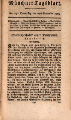 Münchener Tagblatt Donnerstag 29. September 1803