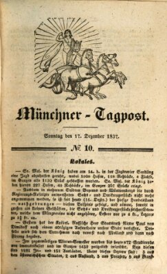 Münchener Tagpost (Münchener Morgenblatt) Sonntag 17. Dezember 1837
