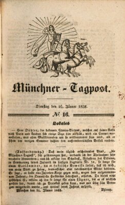 Münchener Tagpost (Münchener Morgenblatt) Dienstag 16. Januar 1838