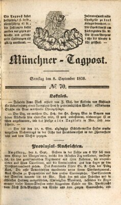 Münchener Tagpost (Münchener Morgenblatt) Samstag 8. September 1838