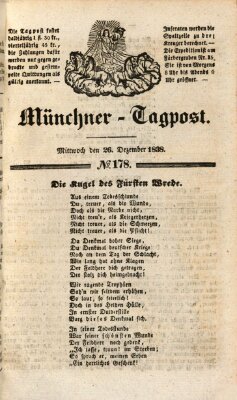 Münchener Tagpost (Münchener Morgenblatt) Mittwoch 26. Dezember 1838