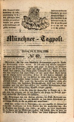 Münchener Tagpost (Münchener Morgenblatt) Freitag 8. März 1839