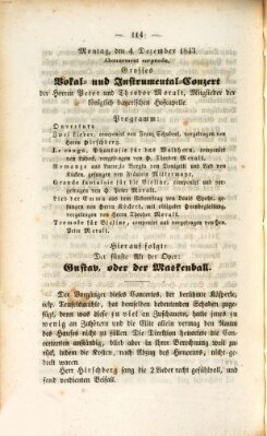 Regensburger Theater-Revue Montag 4. Dezember 1843