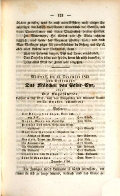 Regensburger Theater-Revue Mittwoch 13. Dezember 1843