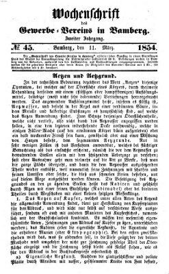 Wochenschrift des Gewerbe-Vereins der Stadt Bamberg Samstag 11. März 1854