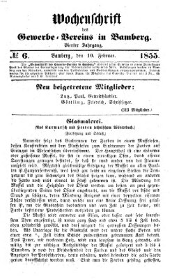 Wochenschrift des Gewerbe-Vereins der Stadt Bamberg Samstag 10. Februar 1855