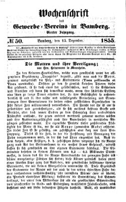 Wochenschrift des Gewerbe-Vereins der Stadt Bamberg Samstag 15. Dezember 1855