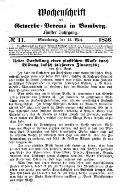 Wochenschrift des Gewerbe-Vereins der Stadt Bamberg Samstag 15. März 1856