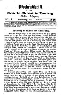 Wochenschrift des Gewerbe-Vereins der Stadt Bamberg Samstag 11. Oktober 1856