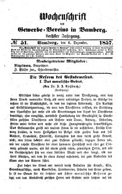 Wochenschrift des Gewerbe-Vereins der Stadt Bamberg Sonntag 6. Dezember 1857