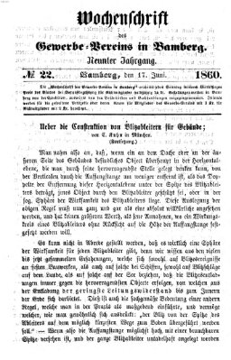 Wochenschrift des Gewerbe-Vereins der Stadt Bamberg Sonntag 17. Juni 1860