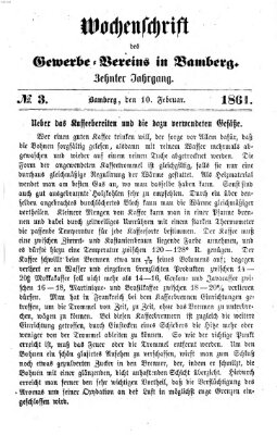 Wochenschrift des Gewerbe-Vereins der Stadt Bamberg Sonntag 10. Februar 1861
