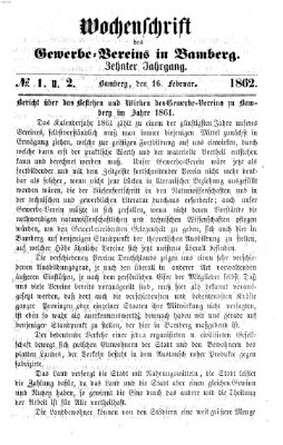 Wochenschrift des Gewerbe-Vereins der Stadt Bamberg Sonntag 16. Februar 1862