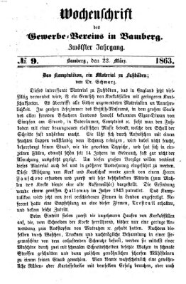 Wochenschrift des Gewerbe-Vereins der Stadt Bamberg Sonntag 22. März 1863