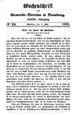 Wochenschrift des Gewerbe-Vereins der Stadt Bamberg Sonntag 3. Mai 1863