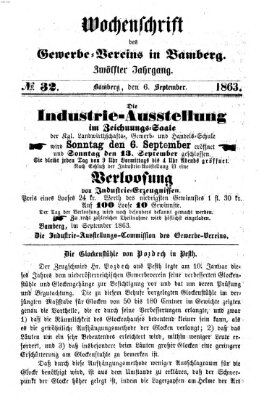 Wochenschrift des Gewerbe-Vereins der Stadt Bamberg Sonntag 6. September 1863