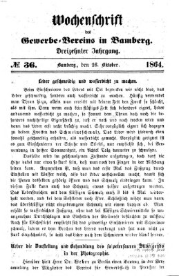 Wochenschrift des Gewerbe-Vereins der Stadt Bamberg Sonntag 16. Oktober 1864