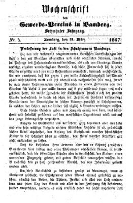 Wochenschrift des Gewerbe-Vereins der Stadt Bamberg Sonntag 24. März 1867