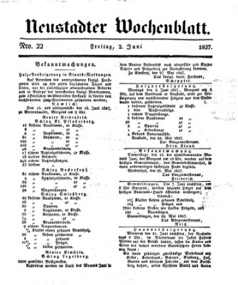 Neustadter Wochenblatt Freitag 2. Juni 1837