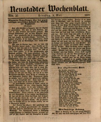 Neustadter Wochenblatt Dienstag 8. Mai 1838