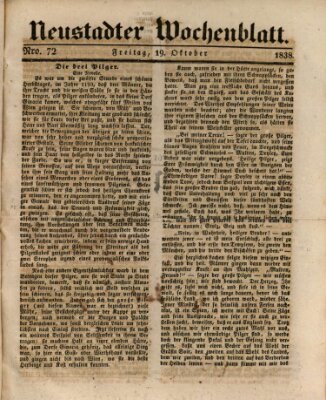 Neustadter Wochenblatt Freitag 19. Oktober 1838