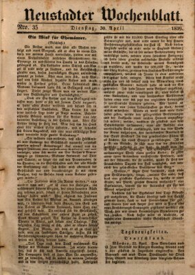 Neustadter Wochenblatt Dienstag 30. April 1839